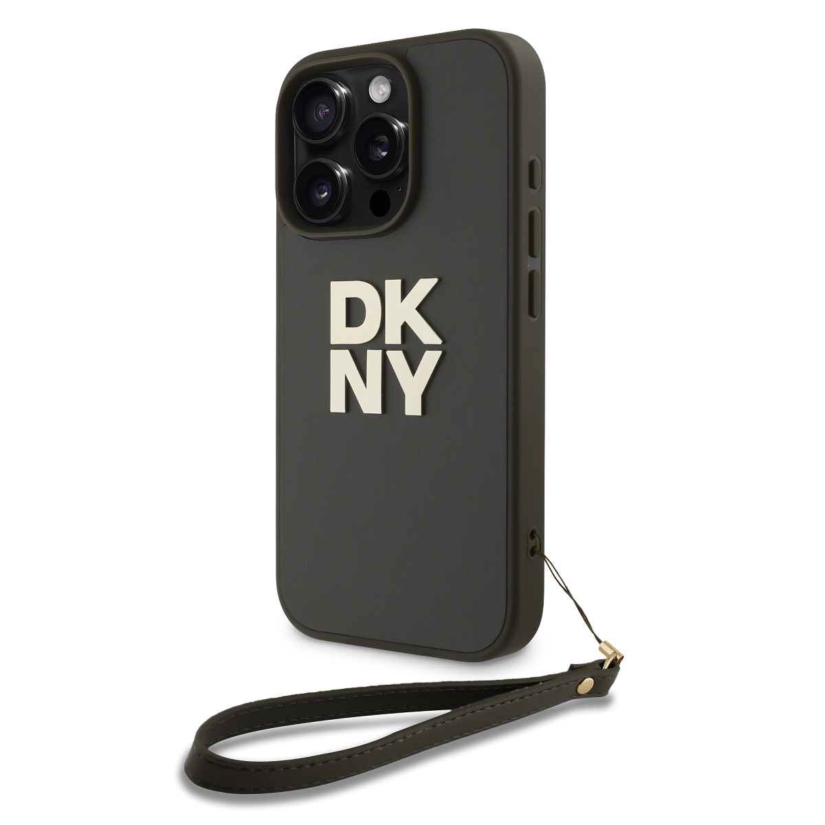 DKNY 104390 DKNY PU LEATHER Ochranný kryt se šňůrkou Apple iPhone 16 Pro Max zelenohnědý