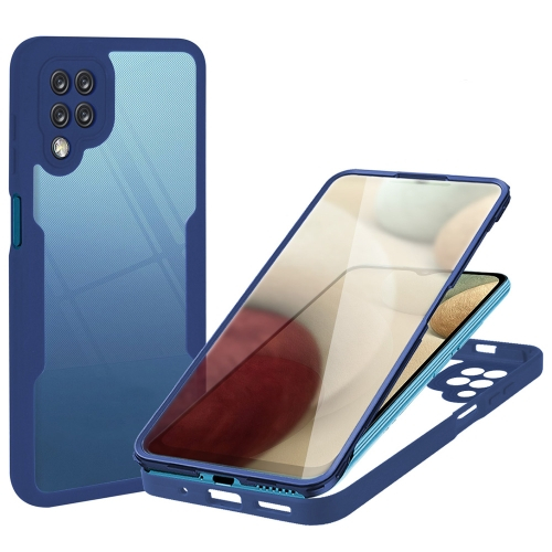DUAL Oboustranný kryt s fólií Samsung Galaxy A12 modrý
