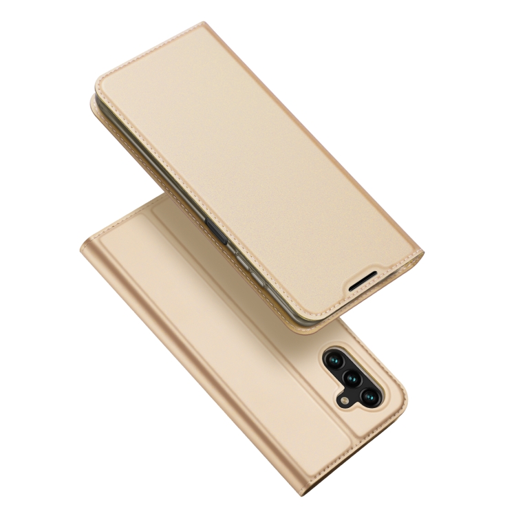 Levně DUX Peněženkový kryt Samsung Galaxy A04s zlatý