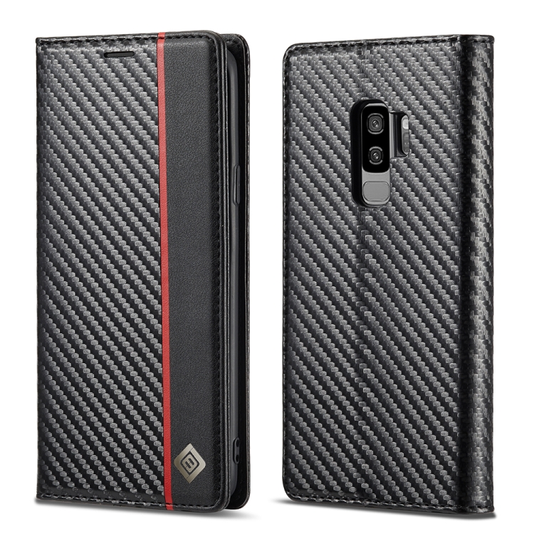 Levně IMEEKE CARBON Peněženkový obal pro Samsung Galaxy S9