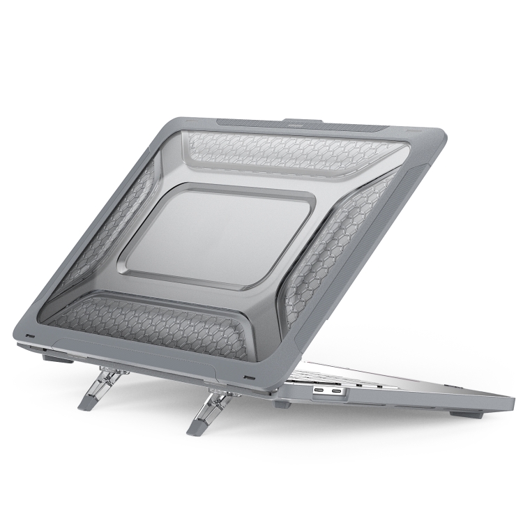 Levně HONEYCOMB Odolné pouzdro pro Apple MacBook Pro 13" A2251 / A2289 / A2338 šedé