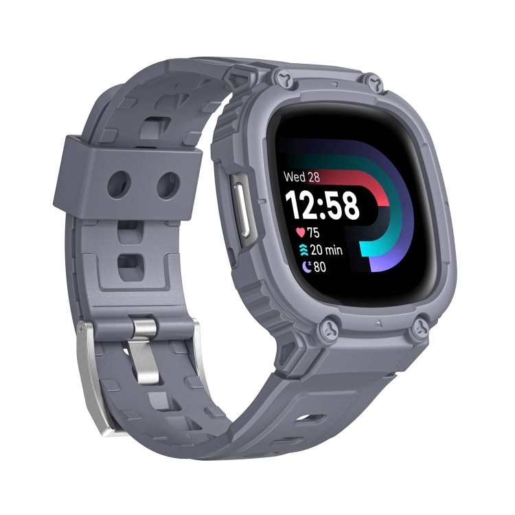 Levně GLACIER Ochranné pouzdro pro Fitbit Versa 4 / 3 / 2 / 1 šedé