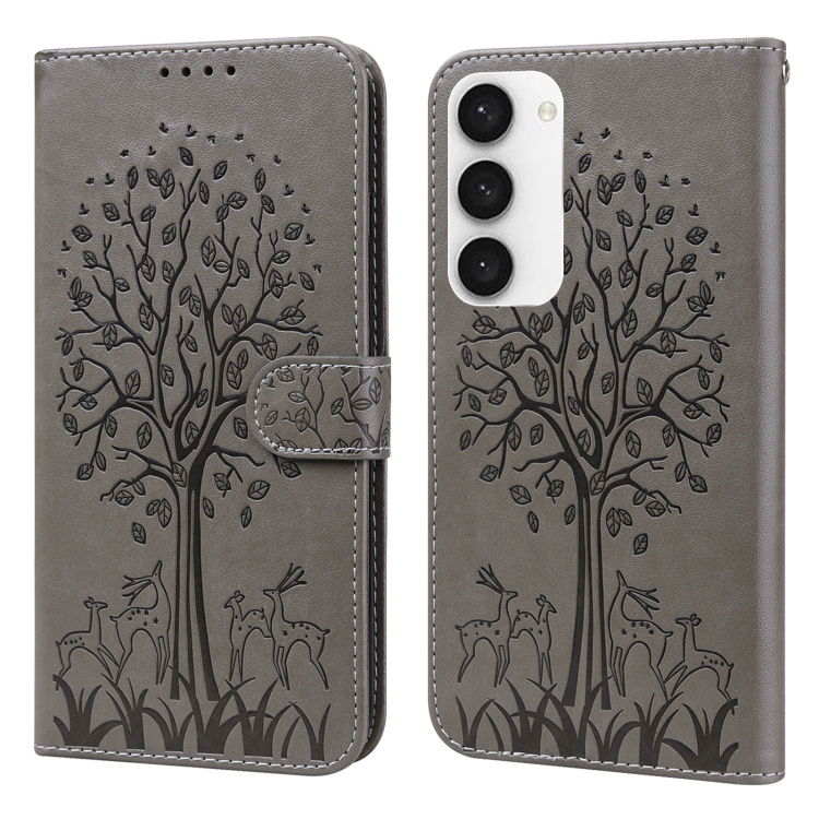 ART DEER Peněženkový kryt Samsung Galaxy S23 5G šedý