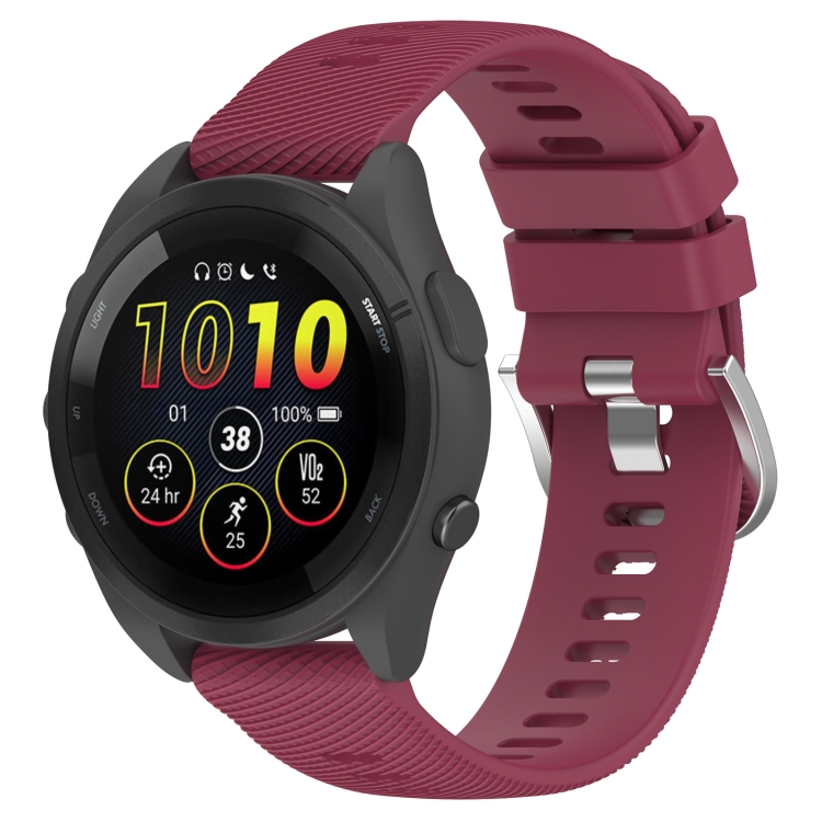 Levně RUBBER Silikonový řemínek Garmin Forerunner 265S bordó