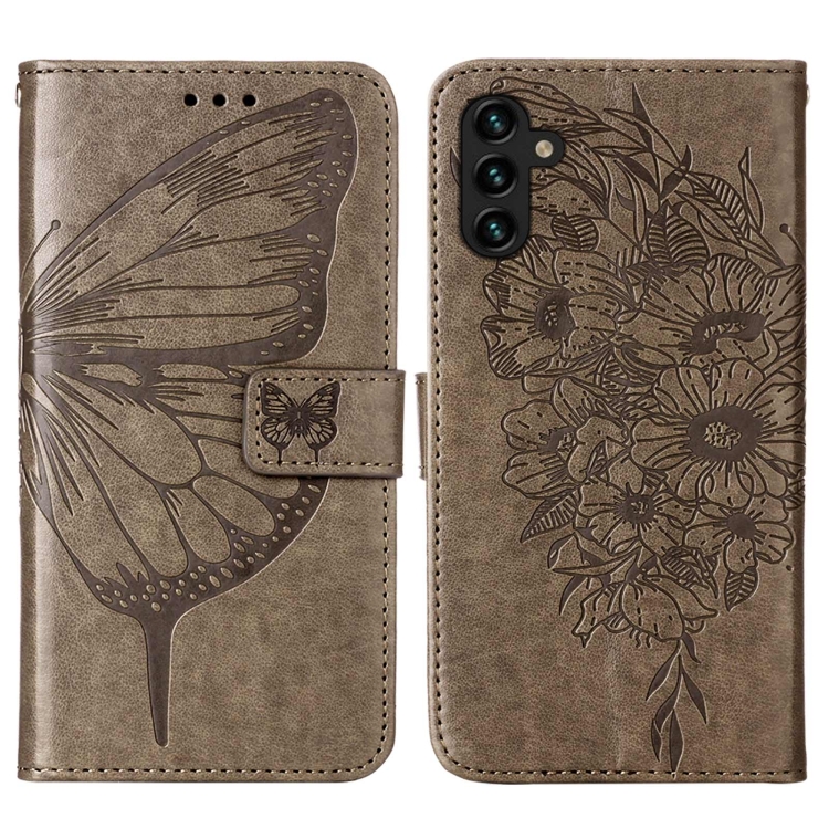 ART BUTTERFLY Peněženkový kryt Samsung Galaxy A34 5G šedý