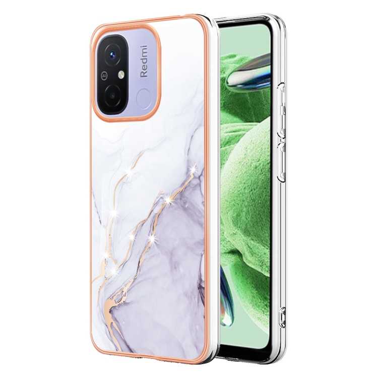 Levně IMD MARBLE Ochranný kryt Xiaomi Redmi 12C WHITE