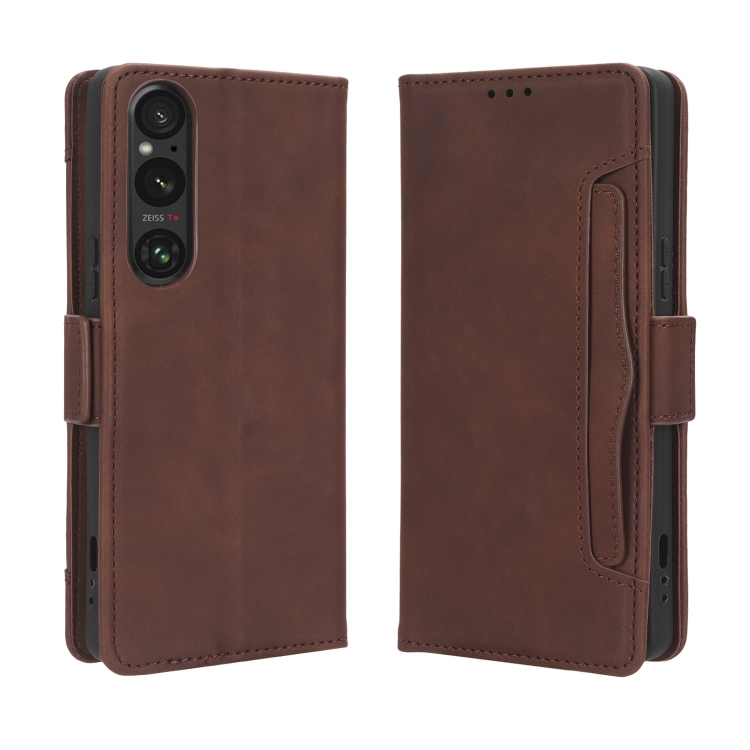 SLOT Peněženkový obal pro Sony Xperia 1 V hnědý