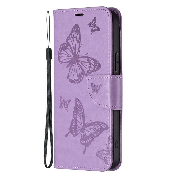 Levně ART Peněženkový kryt Xiaomi Redmi Note 12S BUTTERFLIES fialový