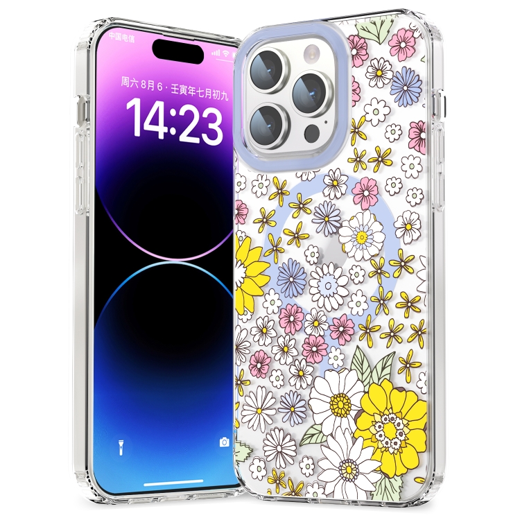 Levně FLOWER MAGSAFE Kryt pro Apple iPhone 12 / iPhone 12 Pro PURPLE