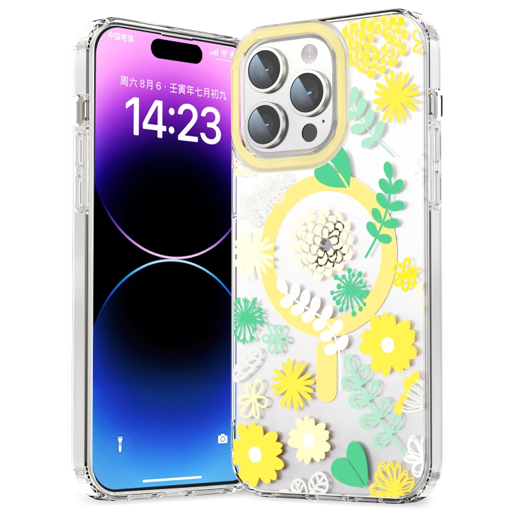Levně FLOWER MAGSAFE Kryt pro Apple iPhone 12 / iPhone 12 Pro YELLOW