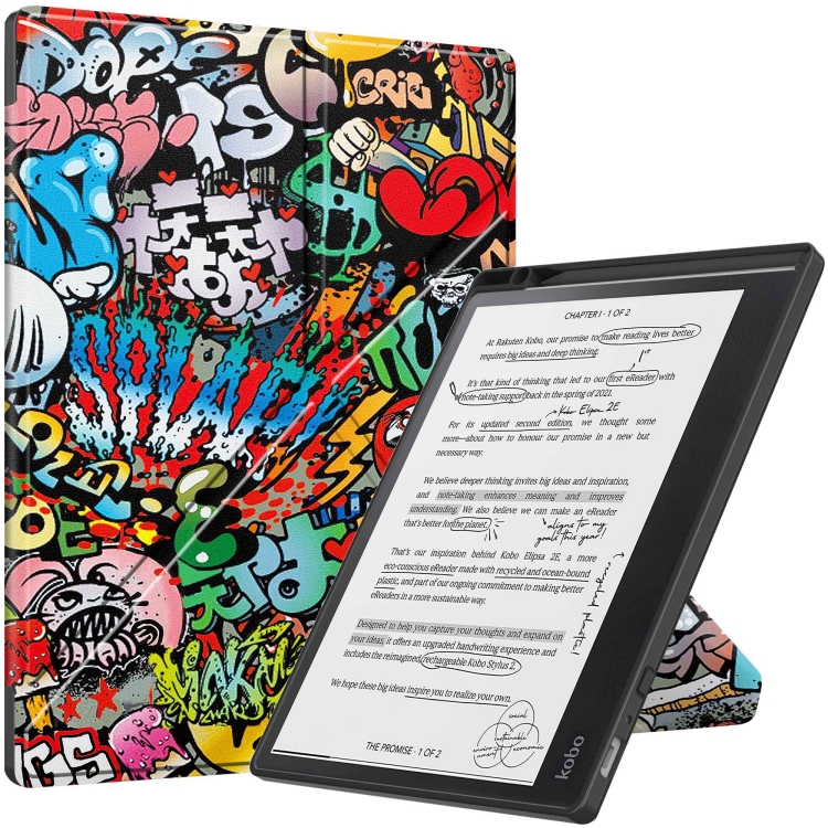 Levně ART Zaklápací obal Kobo Elipsa 2E GRAFFITI