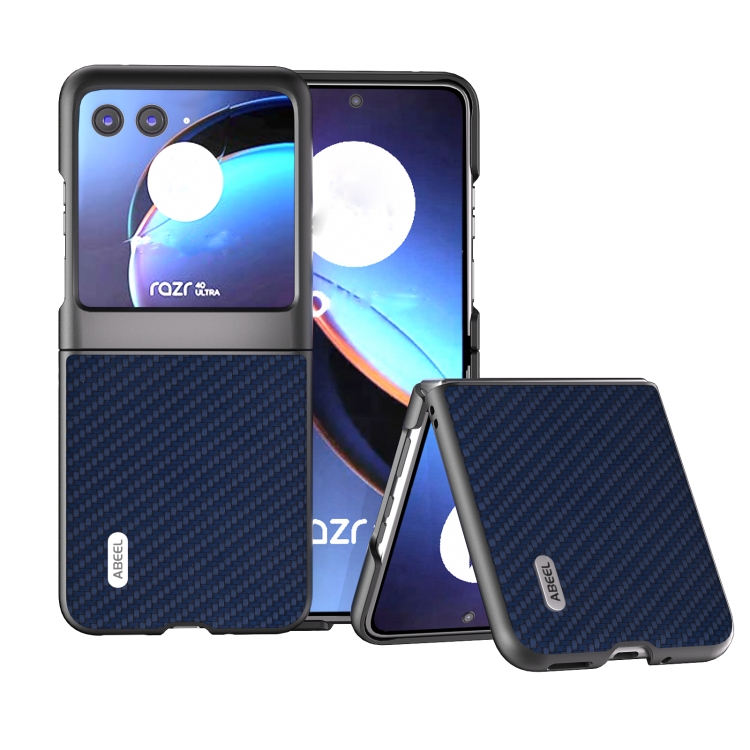 Levně ABEEL CARBON Plastový kryt Motorola Razr 40 Ultra tmavomodrý