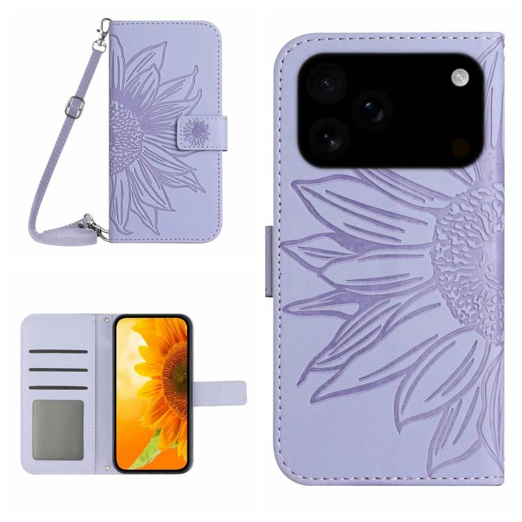Levně ART SUNFLOWER Peněženkový kryt se šňůrkou pro Apple iPhone 17 Pro Max fialový