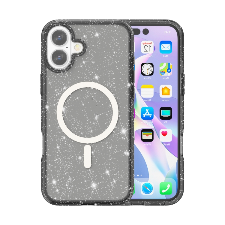 Levně GLITTER MAGSAFE Ochranný kryt pro Apple iPhone 16 Plus černý