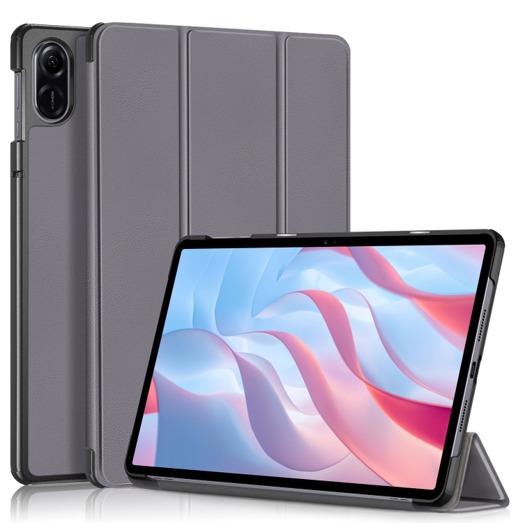 Levně LEATHER Zaklápací kryt pre Honor Pad X9 šedý