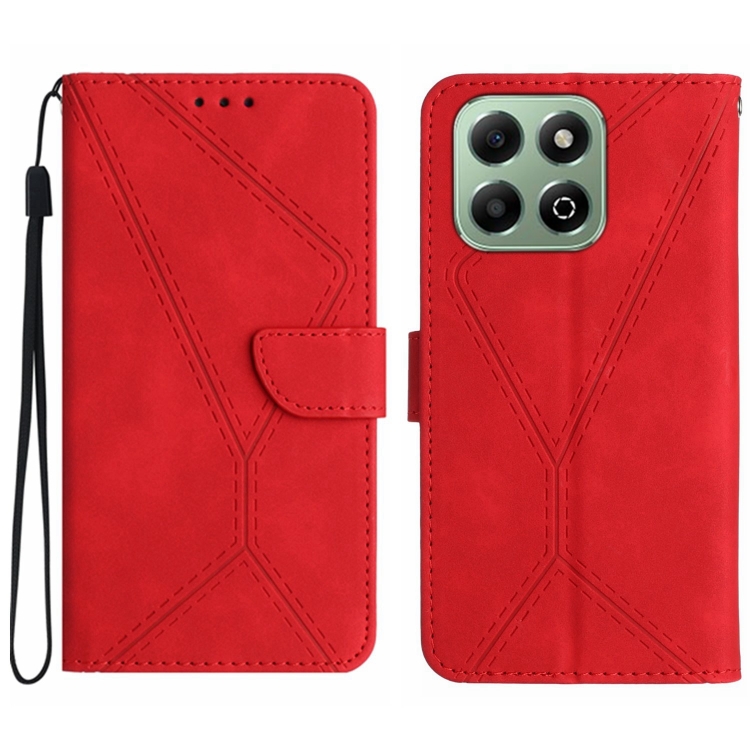 STITCHED Peněženkový kryt pro Honor 200 Smart 5G červený