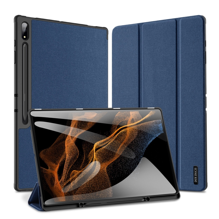 Levně DUX DOMO Zaklápěcí pouzdro Samsung Galaxy Tab S8 Ultra / Tab S9 Ultra / Tab S10 Ultra modré