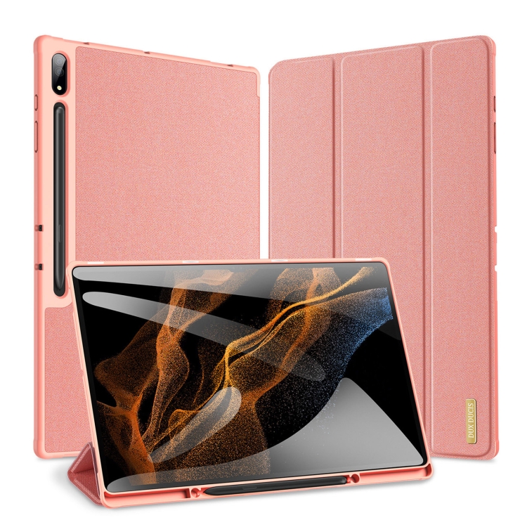 Levně DUX DOMO Zaklápěcí pouzdro Samsung Galaxy Tab S8 Ultra / Tab S9 Ultra / Tab S10 Ultra růžové