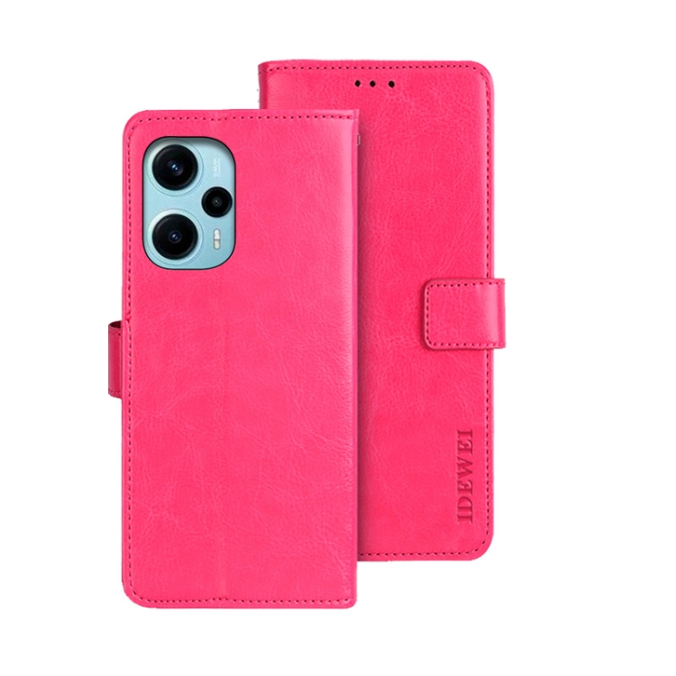 IDEWEI Peněženkový kryt Xiaomi Poco F5 růžový