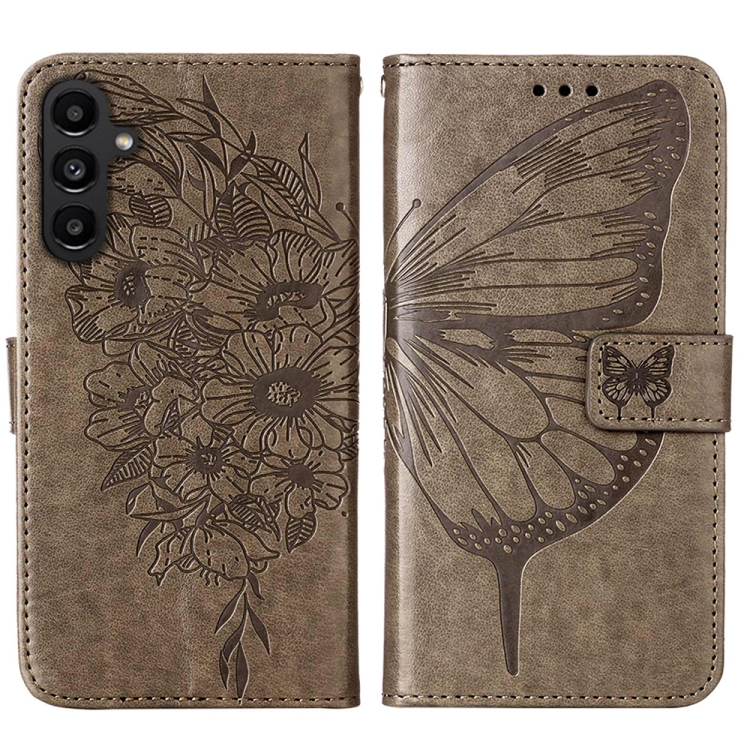 ART BUTTERFLY Peněženkový obal pro Samsung Galaxy A15/A15 5G šedý