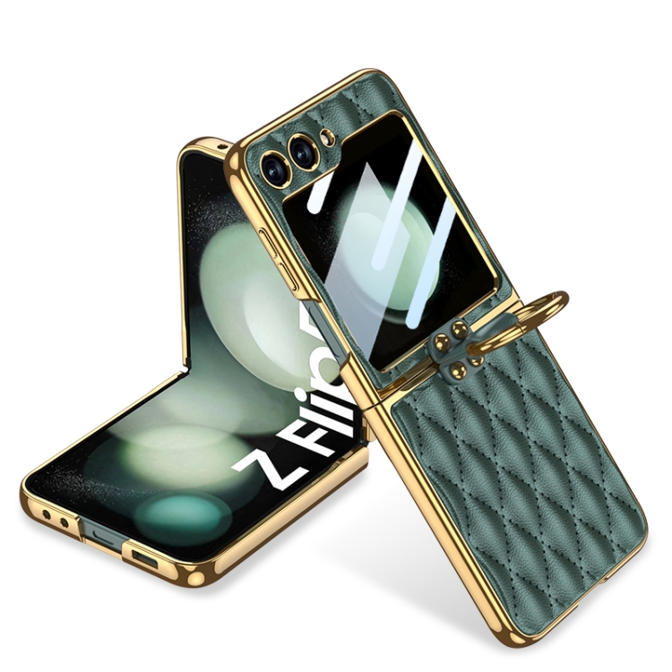 Levně GKK NIKKI Kryt s držákem Samsung Galaxy Z Flip 5 5G tmavě zelený