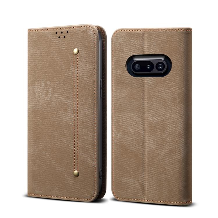 Levně DENIM Peněženkový kryt pro Nothing Phone (3a) šedohnědý