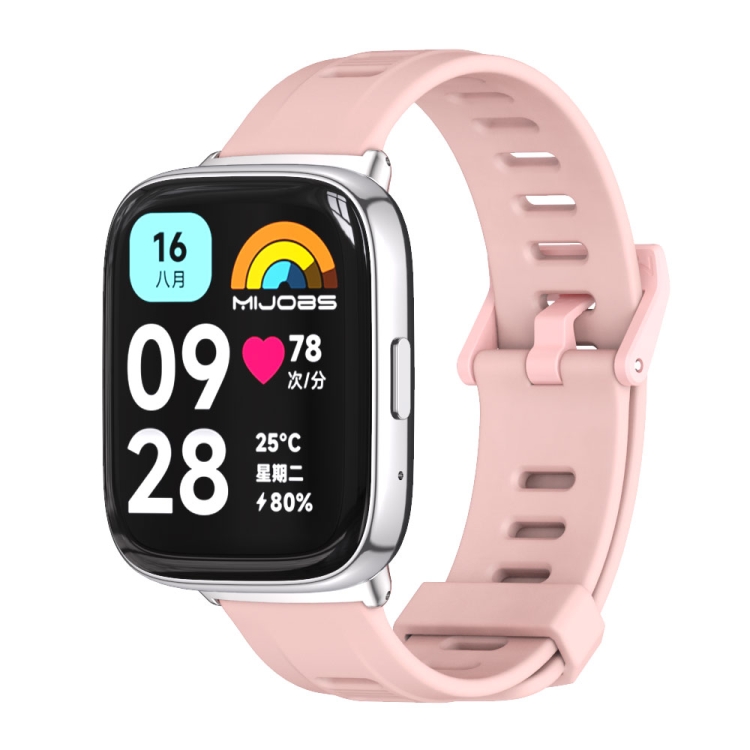 Levně MIJOBS SILICONE Vyměnitelný řemínek pro Xiaomi Redmi Watch 3 Lite / Redmi Watch 3 Active růžový
