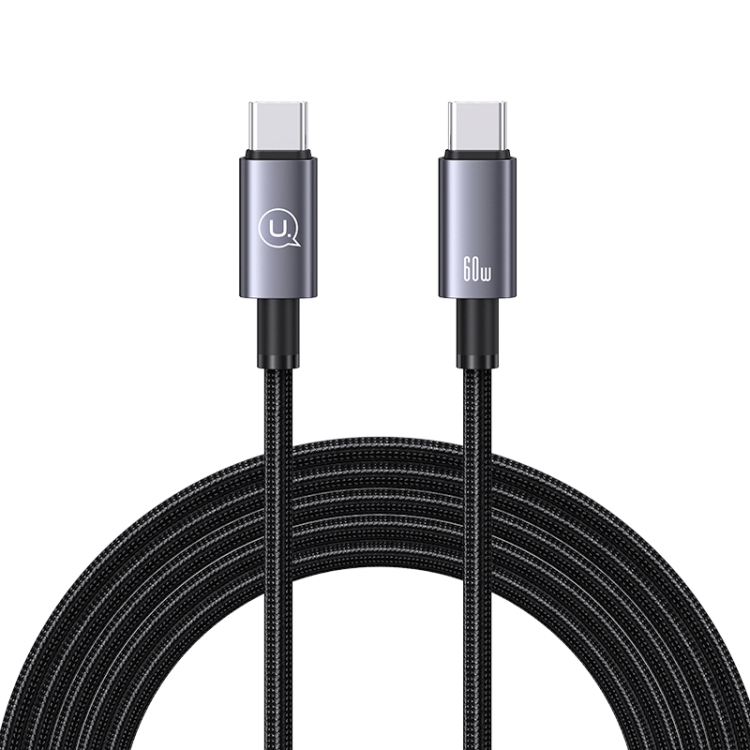 Levně USAMS US-SJ664 60W Kabel USB Typ-C / Typ-C 2 metry černý