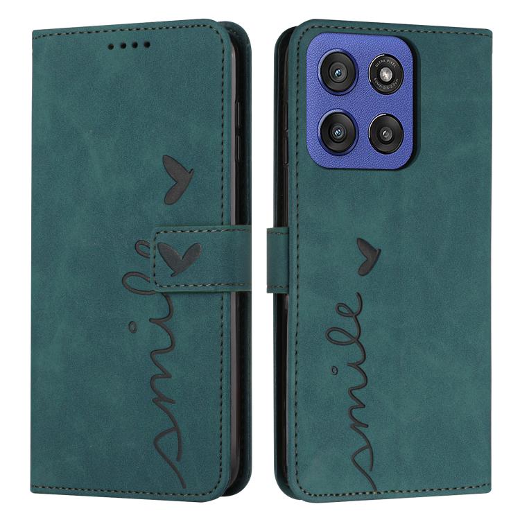 Levně ART SMILE Peněženkový obal s řemínkem pro Motorola Edge 60 / Edge 60 Fusion zelený