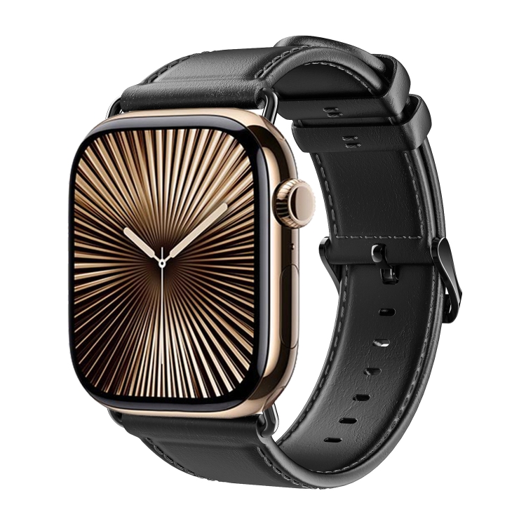 DUX LEATHER Kožený řemínek pro Apple Watch 10 / 11 42mm černý