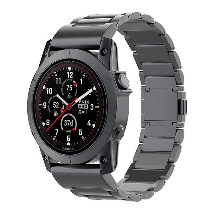 Levně CLASSIC Kovový řemínek pro Garmin Fenix 7 / Forerunner 965 černý