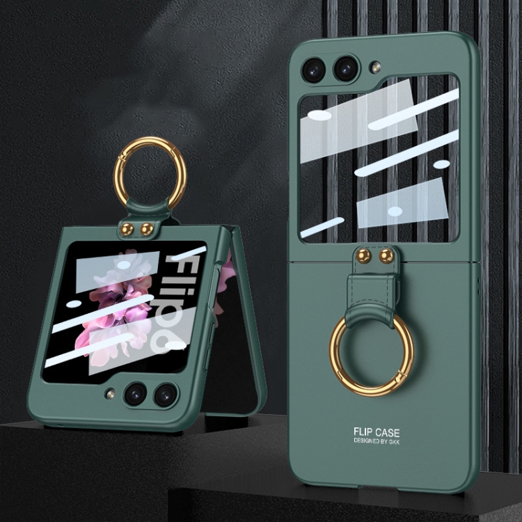Levně GKK CIRCLE Ochranný kryt s držákem pro Samsung Galaxy Z Flip7 FE 5G / Flip6 5G zelený