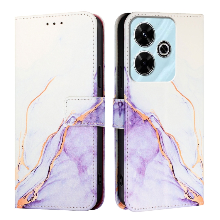 Levně ART MARBLE Peněženkový kryt pro Xiaomi Redmi 13 WHITE PURPLE