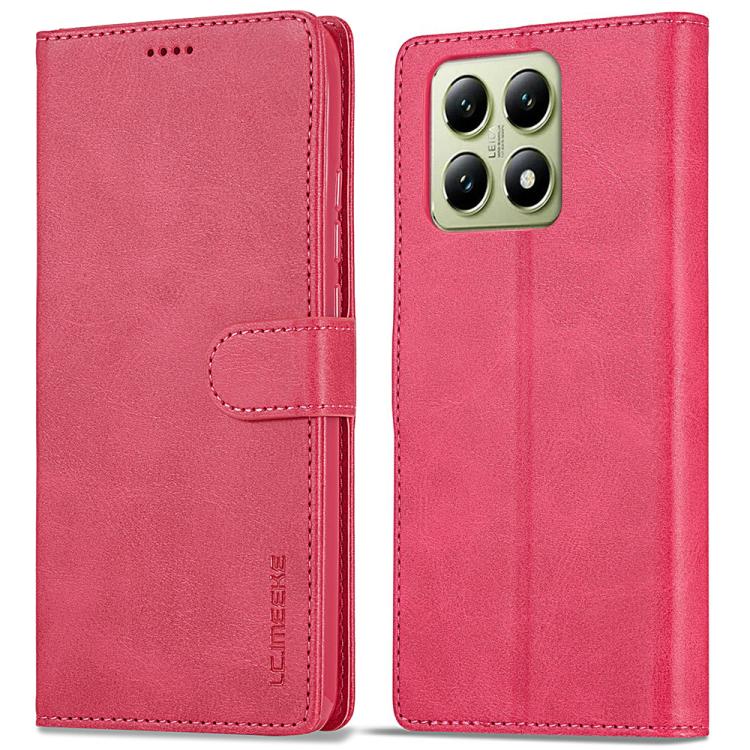 Levně IMEEKE Peněženkový obal pro Xiaomi 14T Pro růžový