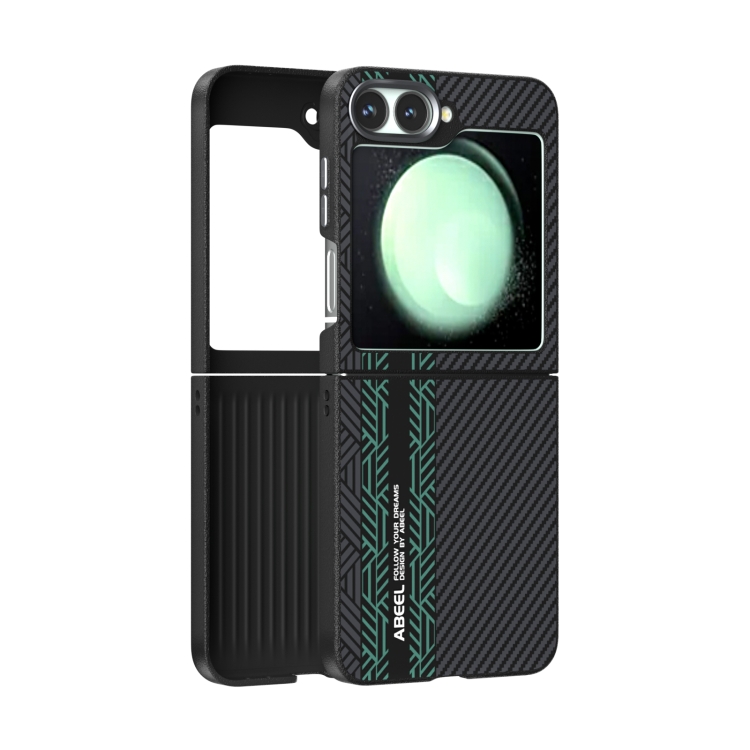 Levně ABEEL RELIEF Ochranný obal pro Samsung Galaxy Z Flip7 FE 5G / Flip6 5G BLACK-GREEN