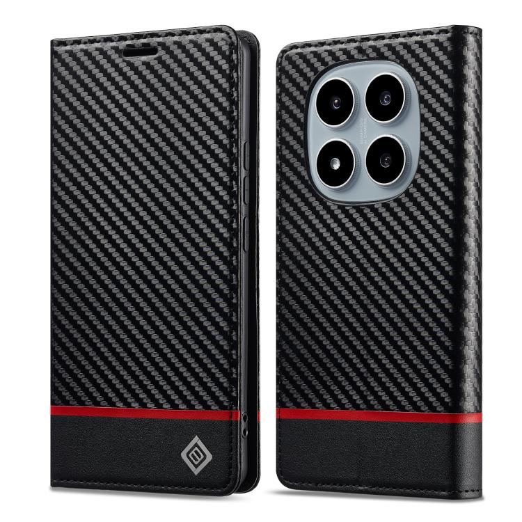 Levně IMEEKE CARBON Peněženkové pouzdro pro Xiaomi Redmi Note 15 / Redmi Note 15 5G / POCO M8 5G černé