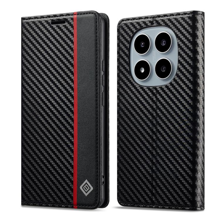 Levně IMEEKE CARBON Peněženkové pouzdro pro Xiaomi Redmi Note 15 Pro 5G černé