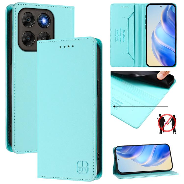 RINA Zaklápěcí pouzdro pro Motorola Moto G67 / Moto G77 mentolové