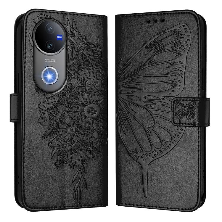Levně ART BUTTERFLY Peněženkový obal pro Vivo V50 5G černý