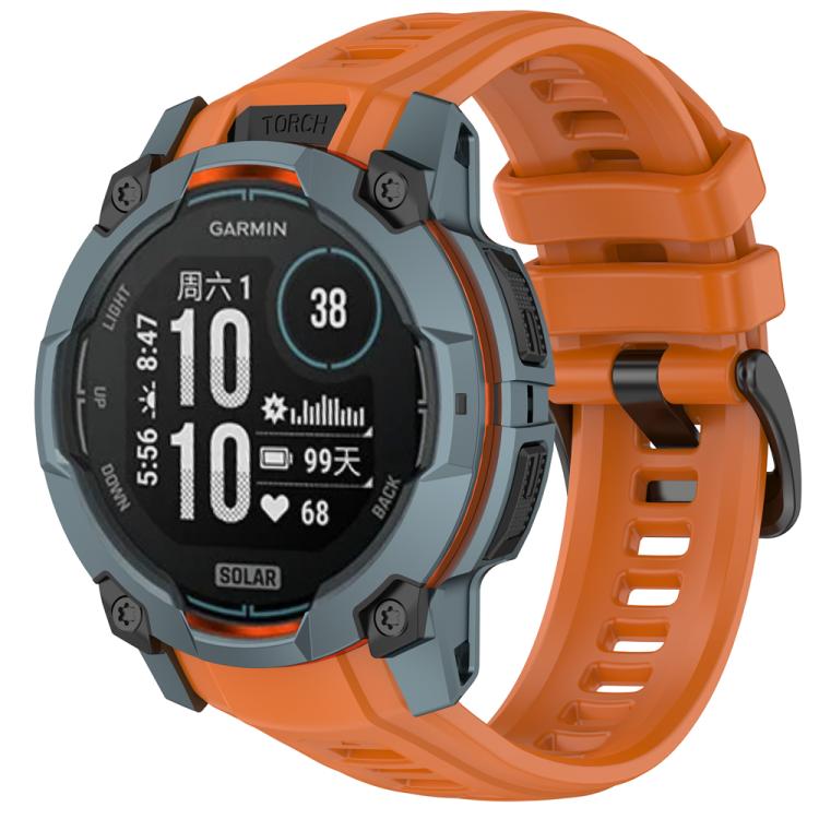 Levně SILICONE Vyměnitelný řemínek pro Garmin Instinct 3 50mm oranžový