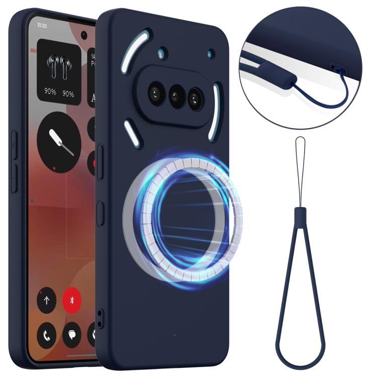Levně RUBBER MAGSAFE Silikonový kryt pro Nothing Phone (3a) NAVY BLUE