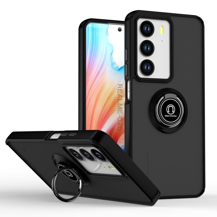 Levně SHADOW Ochranný kryt s držákem Realme C75 / Realme 14x 5G černý