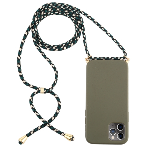 Levně ROPE Kryt se šňůrkou Apple iPhone 12/12 Pro tmavozelený