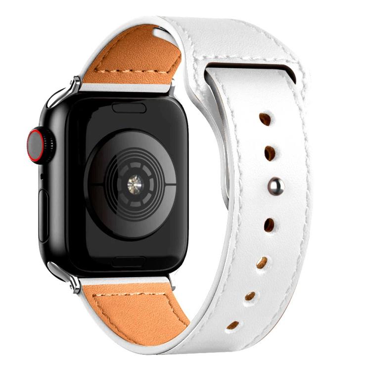 Levně REVERSA Kožený řemínek pro Apple Watch 44 / 45 / 46 / 49mm bílý