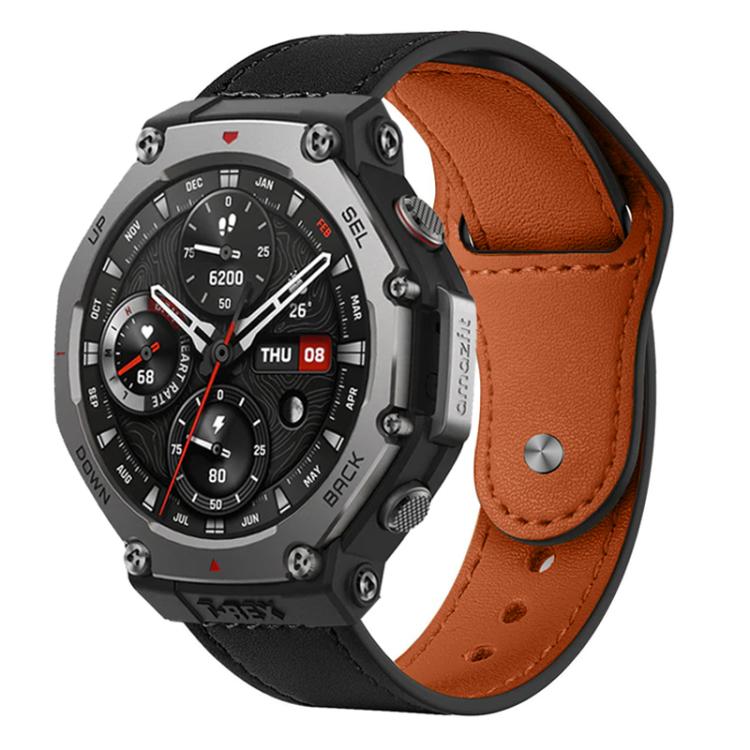 Levně xDfind LEATHER Kožený řemínek pro Amazfit T-Rex 3 černý