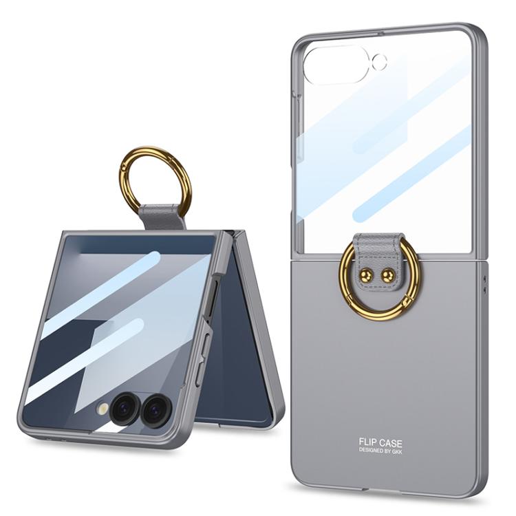 Levně GKK CIRCLE Ochranný obal s držákem pro Samsung Galaxy Z Flip7 5G šedý