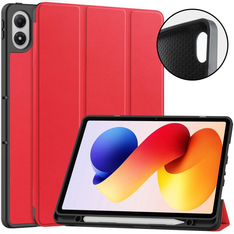 Levně LEATHER Zaklápěcí kryt pro Xiaomi Redmi Pad 2 Pro červený