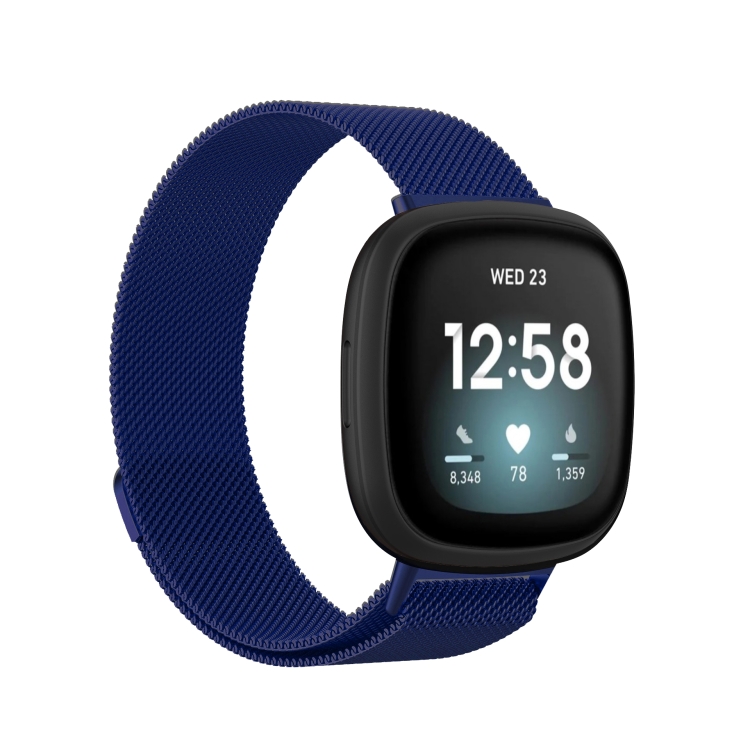 Levně MILANESE Kovový řemínek Fitbit Versa 3 / Fitbit Sense modrý