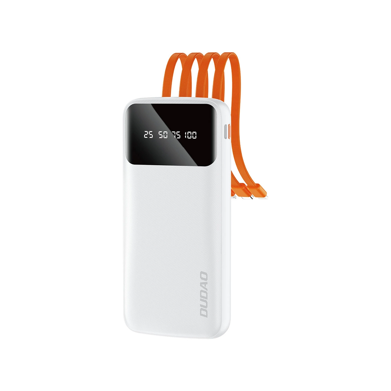 Levně DUDAO K6Pro Externí nabíječka s kabely USB / micro USB / USB-C / Lightning bílá