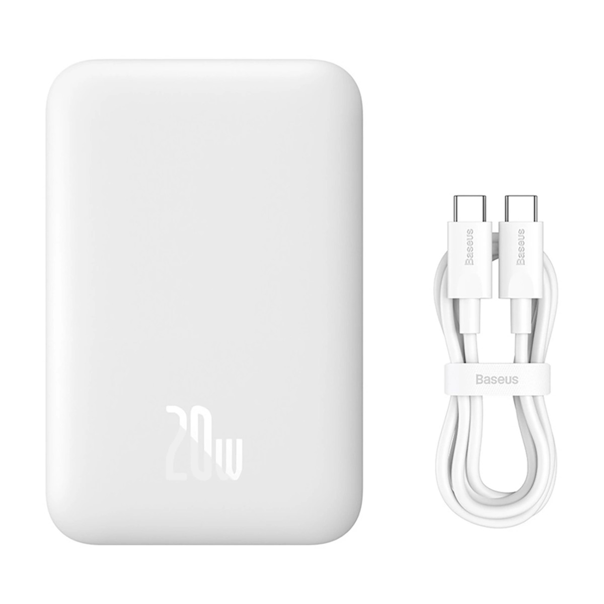 Levně BASEUS MAGNETIC MINI Externí nabíječka s MagSafe 20W 6000 mAh bílá